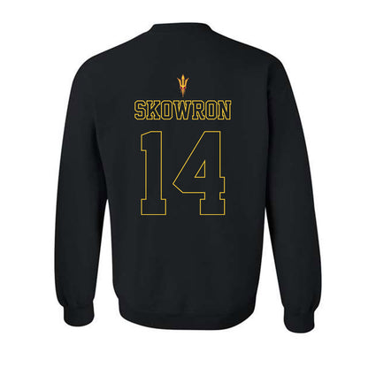 Arizona State - NCAA Football : Xavier Skowron - Blackout Classic Shersey Crewneck Sweatshirt-1