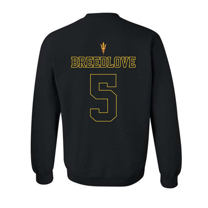 Arizona State - NCAA Football : Kyndrich Breedlove - Blackout Classic Shersey Crewneck Sweatshirt-1