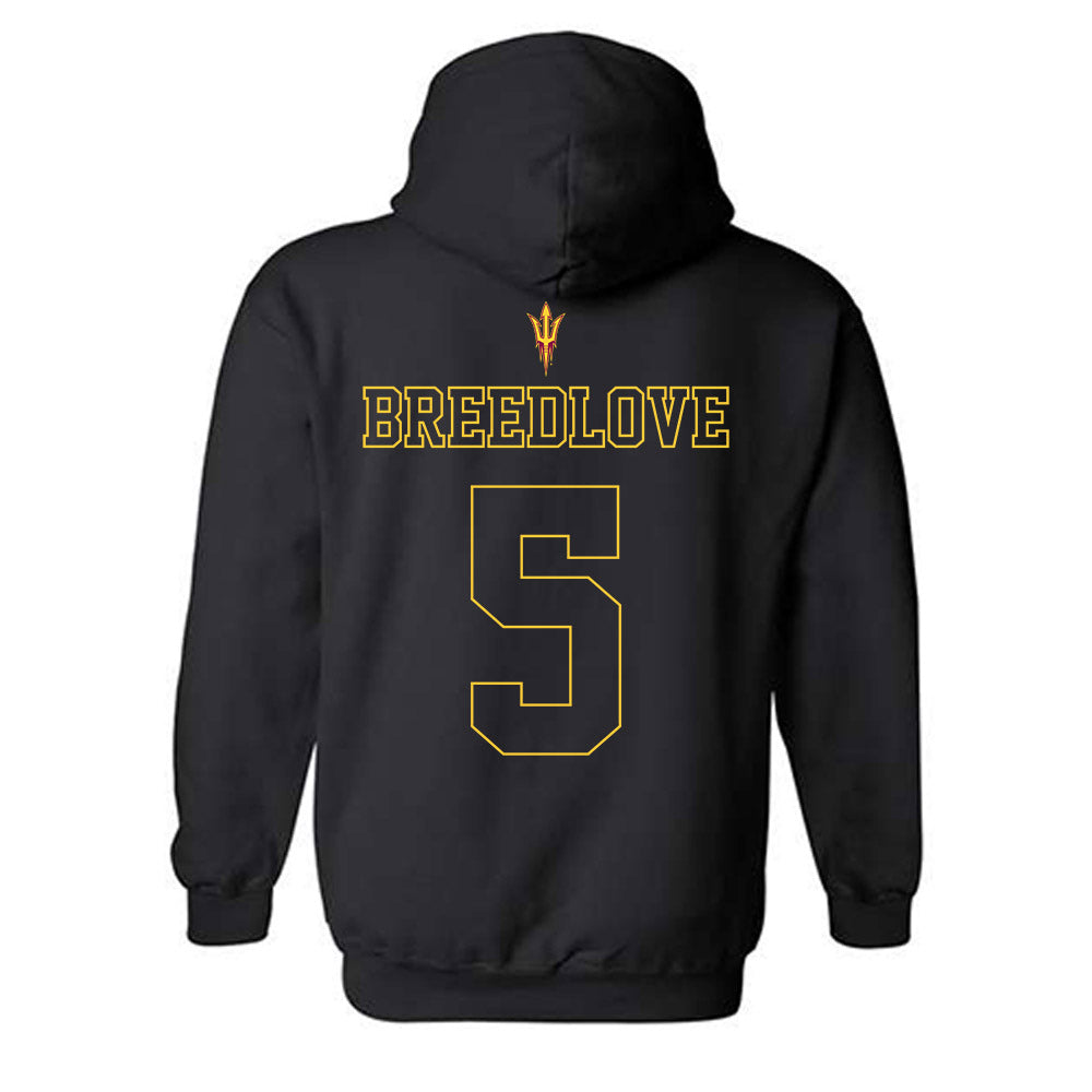 Arizona State - NCAA Football : Kyndrich Breedlove - Blackout Classic Shersey Hooded Sweatshirt-1