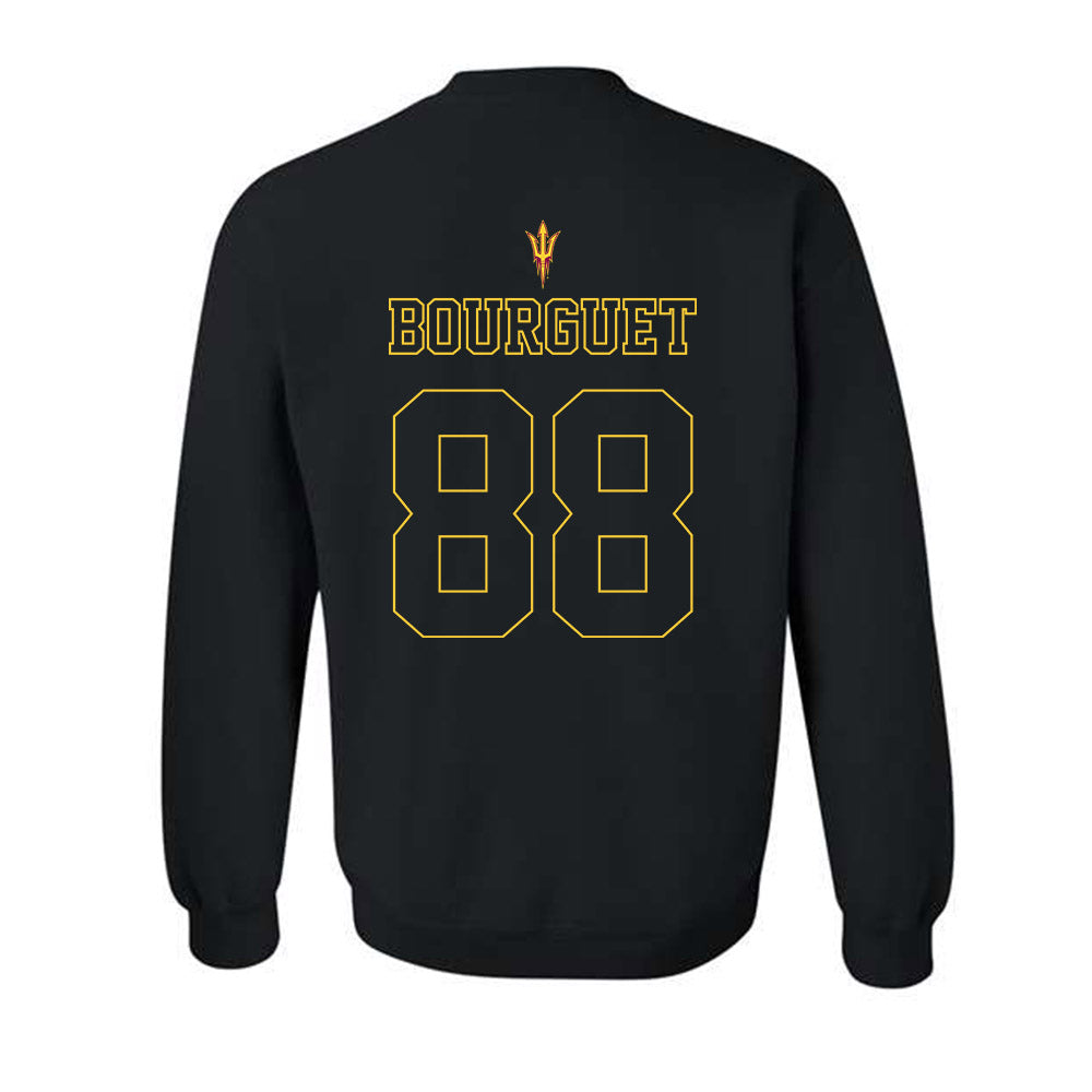 Arizona State - NCAA Football : Coben Bourguet - Blackout Classic Shersey Crewneck Sweatshirt-1