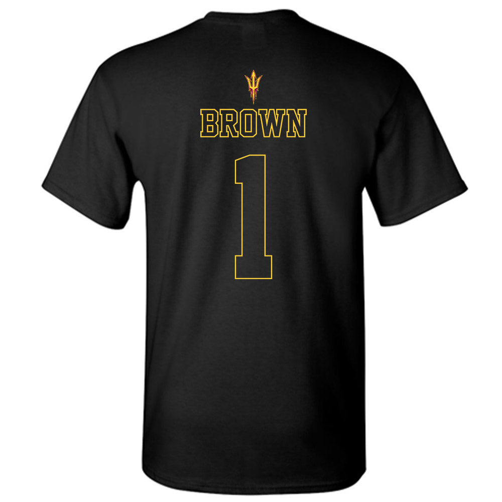 Arizona State - NCAA Football : Kyson Brown - Blackout Classic Shersey T-Shirt-1