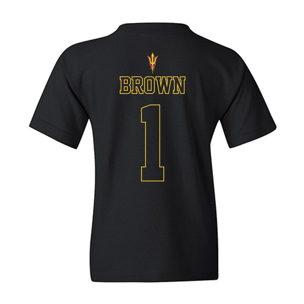 Arizona State - NCAA Football : Kyson Brown - Blackout Classic Shersey Youth T-Shirt-1