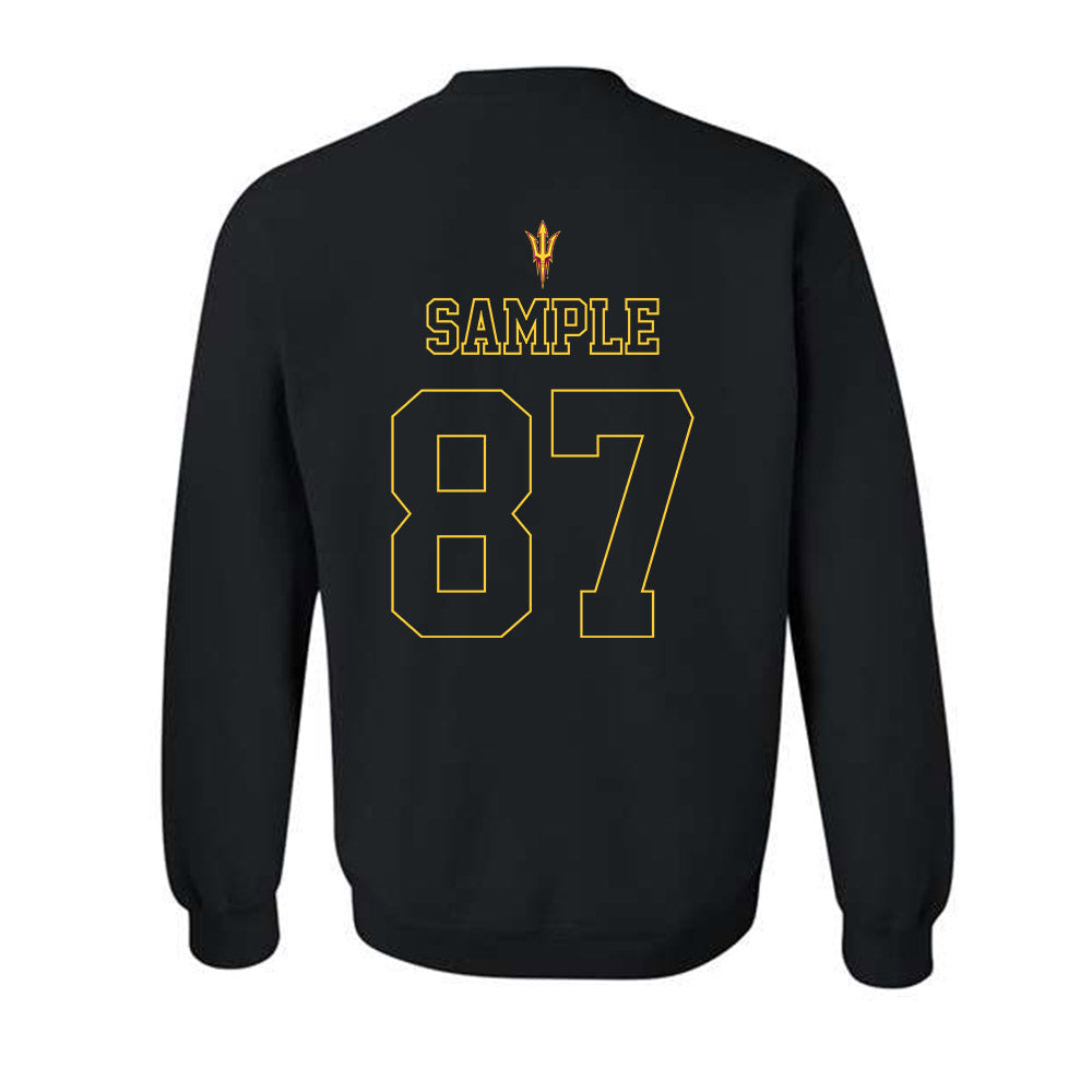 Arizona State - NCAA Football : Zechariah Sample - Blackout Classic Shersey Crewneck Sweatshirt-1