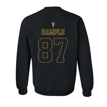 Arizona State - NCAA Football : Zechariah Sample - Blackout Classic Shersey Crewneck Sweatshirt-1