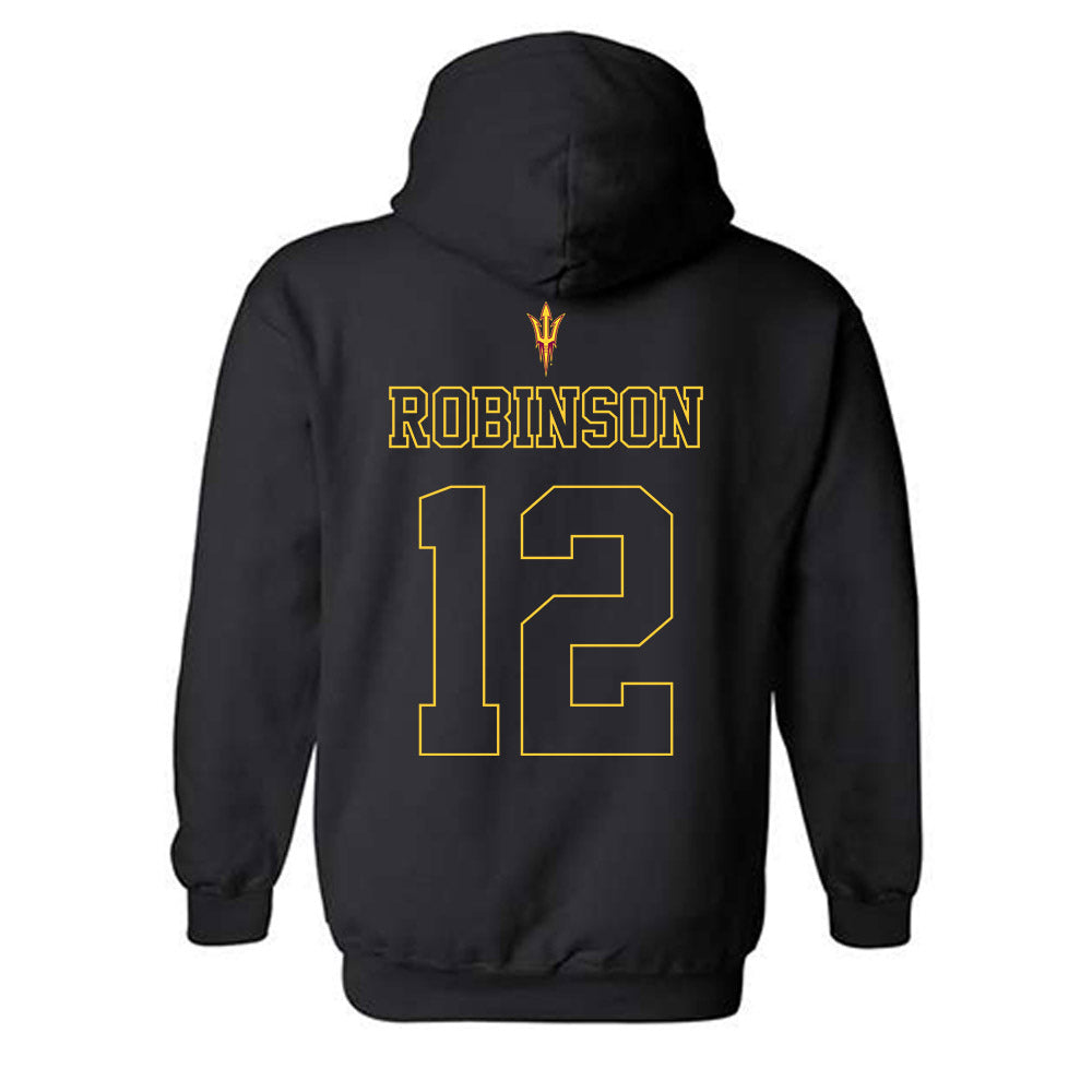 Arizona State - NCAA Football : Javan Robinson - Blackout Classic Shersey Hooded Sweatshirt-1