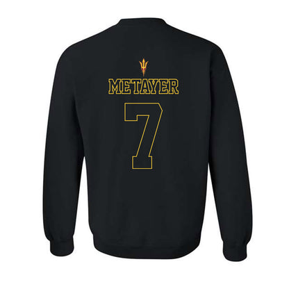 Arizona State - NCAA Football : Chamon Metayer - Blackout Classic Shersey Crewneck Sweatshirt-1