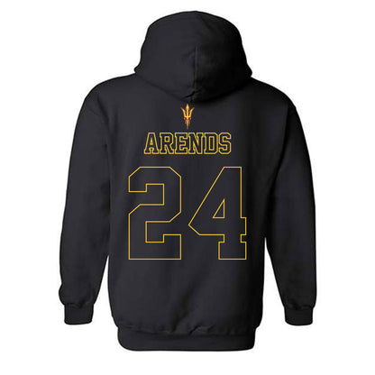 Arizona State - NCAA Football : Coleson Arends - Blackout Classic Shersey Hooded Sweatshirt-1