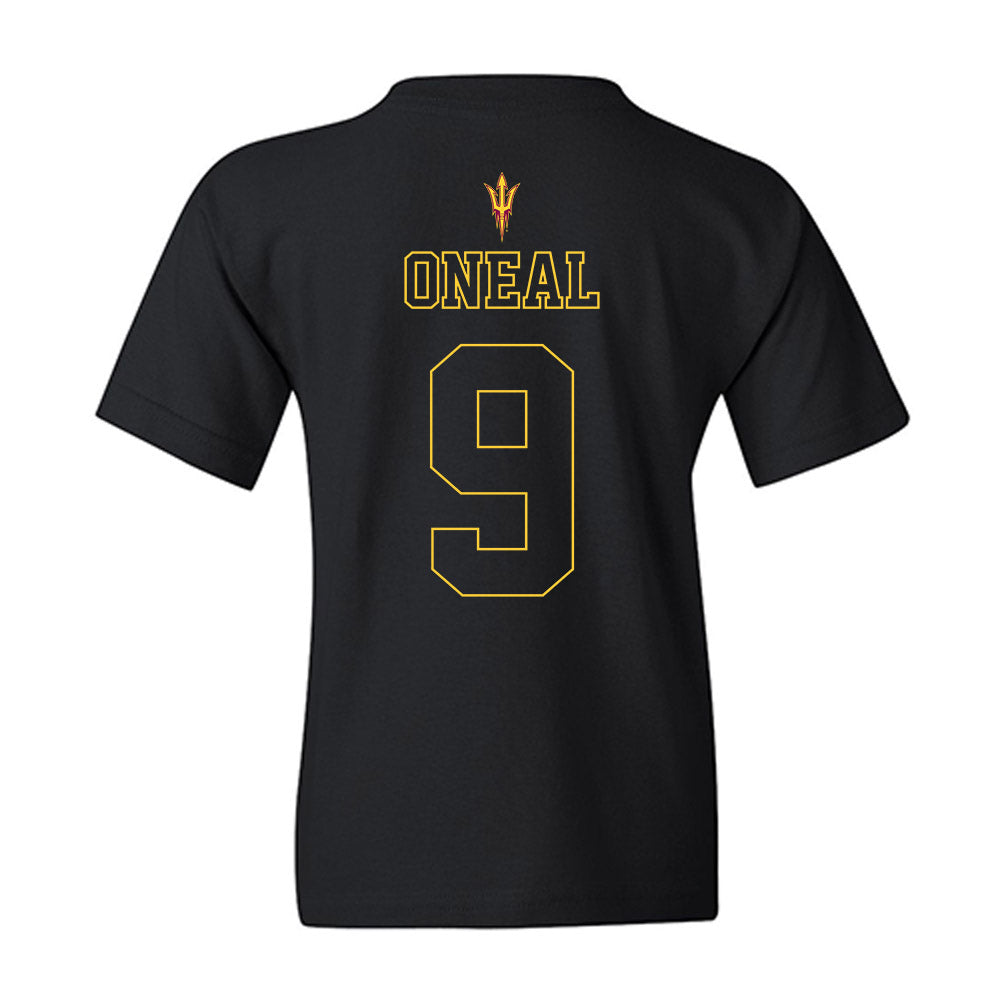 Arizona State - NCAA Football : Elijah ONeal - Blackout Classic Shersey Youth T-Shirt-1