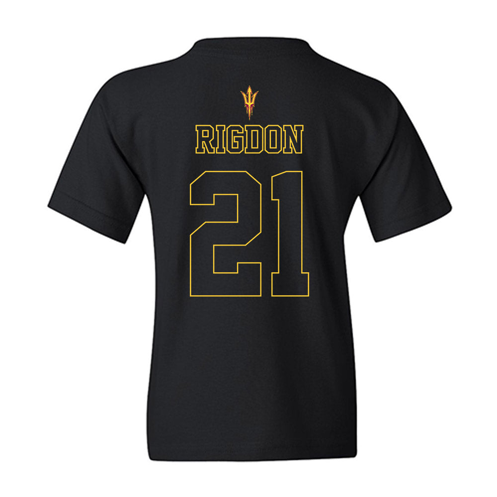 Arizona State - NCAA Football : Grayson Rigdon - Blackout Classic Shersey Youth T-Shirt-1