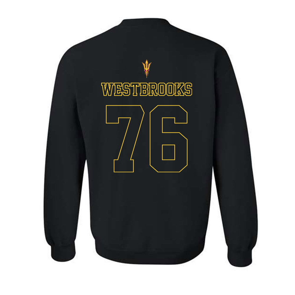 Arizona State - NCAA Football : Rashad Westbrooks - Blackout Classic Shersey Crewneck Sweatshirt-1