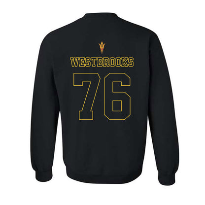 Arizona State - NCAA Football : Champ Westbrooks - Blackout Classic Shersey Crewneck Sweatshirt-1