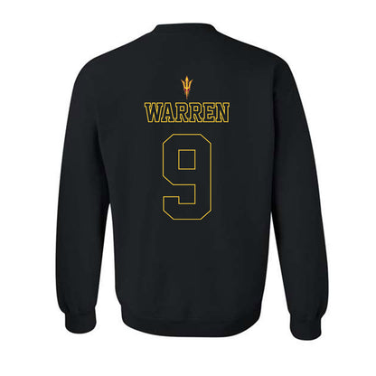 Arizona State - NCAA Football : Montana Warren - Blackout Classic Shersey Crewneck Sweatshirt-1