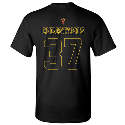 Arizona State - NCAA Football : Tommy Christakos - Blackout Classic Shersey T-Shirt-1