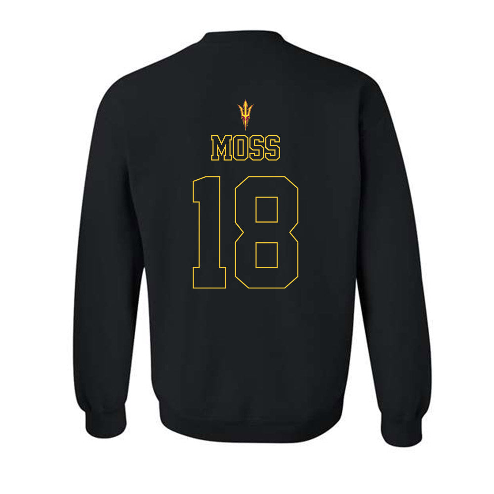 Arizona State - NCAA Football : Jalen Moss - Blackout Classic Shersey Crewneck Sweatshirt-1
