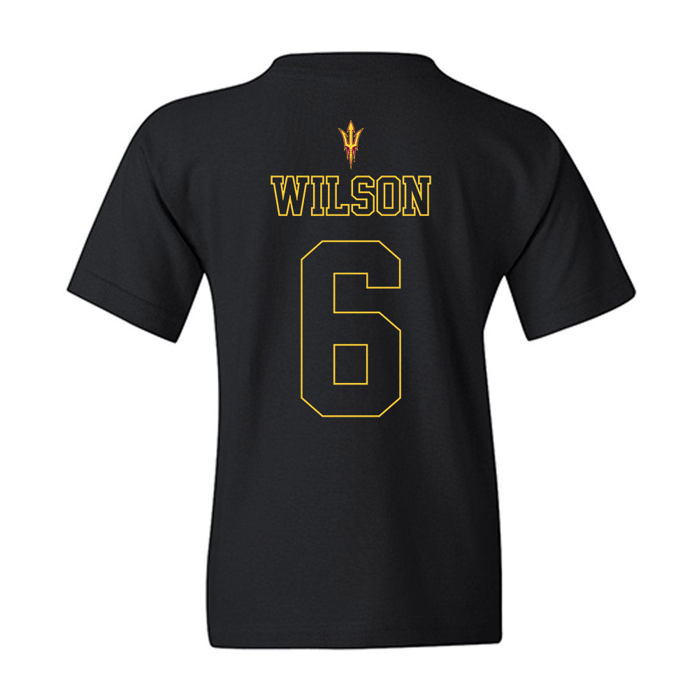 Arizona State - NCAA Football : Adrian Wilson - Blackout Classic Shersey Youth T-Shirt-1