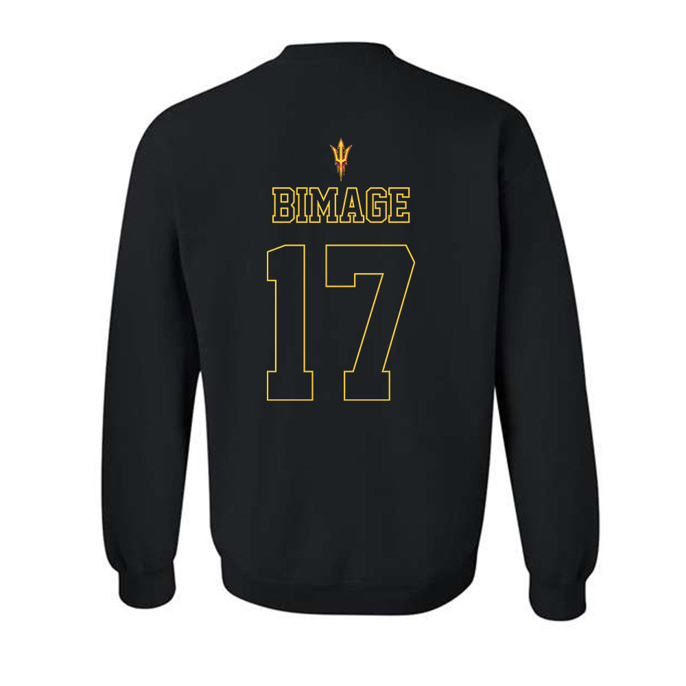 Arizona State - NCAA Football : Rodney Bimage - Blackout Classic Shersey Crewneck Sweatshirt-1