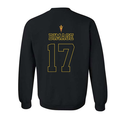 Arizona State - NCAA Football : Rodney Bimage - Blackout Classic Shersey Crewneck Sweatshirt-1