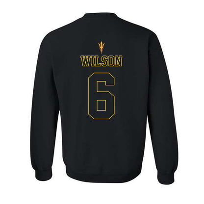 Arizona State - NCAA Football : Adrian Wilson - Blackout Classic Shersey Crewneck Sweatshirt-1