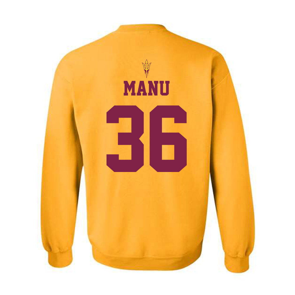 Arizona State - NCAA Football : Salesi Manu - Homecoming and Salute to Service Crewneck Sweatshirt-1