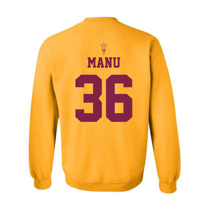 Arizona State - NCAA Football : Salesi Manu - Homecoming and Salute to Service Crewneck Sweatshirt-1