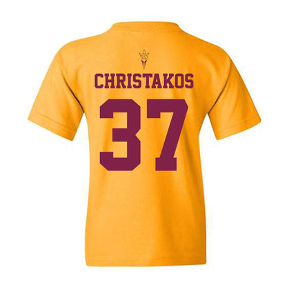 Arizona State - NCAA Football : Tommy Christakos - Homecoming and Salute to Service Youth T-Shirt-1