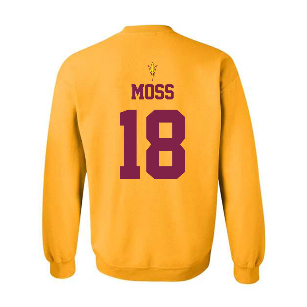 Arizona State - NCAA Football : Jalen Moss - Senior Day Crewneck Sweatshirt-1