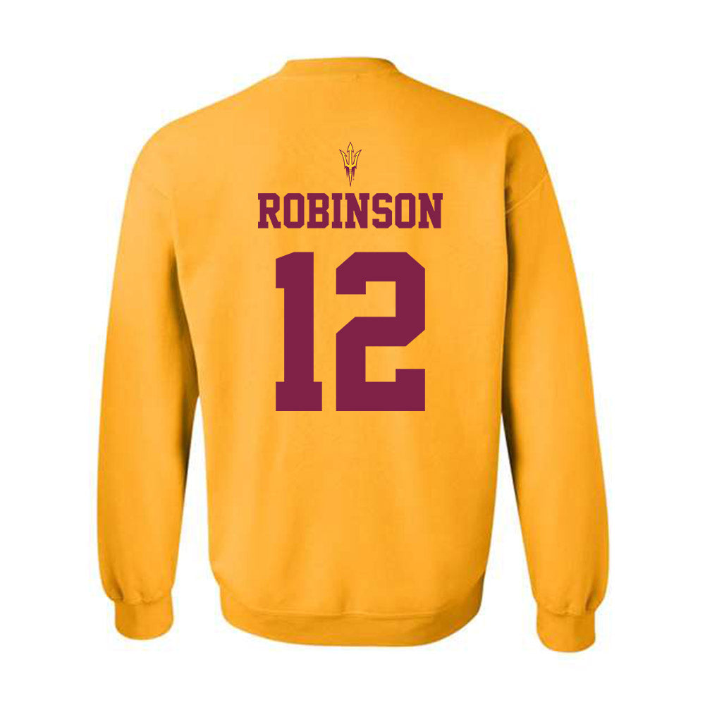 Arizona State - NCAA Football : Javan Robinson - Senior Day Crewneck Sweatshirt-1