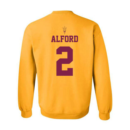 Arizona State - NCAA Football : Xavion Alford - Senior Day Crewneck Sweatshirt-1