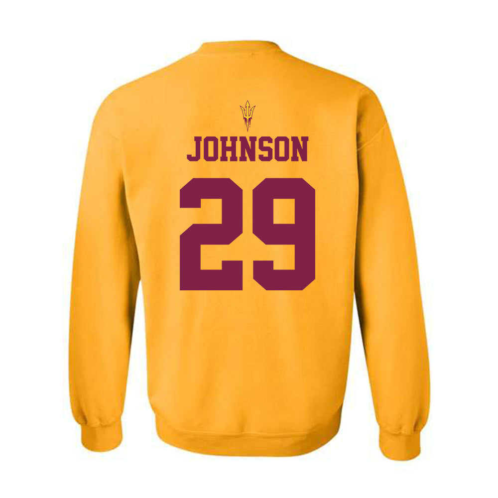 Arizona State - NCAA Football : Plas Johnson - Senior Day Crewneck Sweatshirt-1