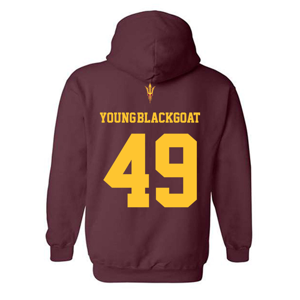 Arizona State - NCAA Football : Prayer Young-Blackgoat - Fashion Shersey Hooded Sweatshirt-1