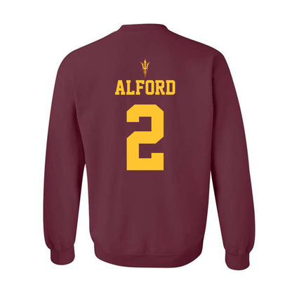 Arizona State - NCAA Football : Xavion Alford - Fashion Shersey Crewneck Sweatshirt-1