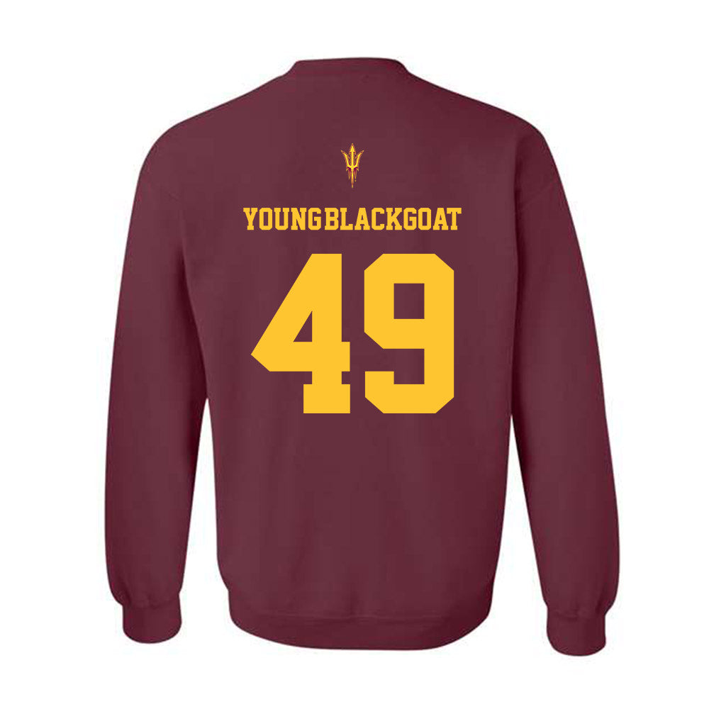 Arizona State - NCAA Football : Prayer Young-Blackgoat - Fashion Shersey Crewneck Sweatshirt-1