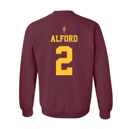 Arizona State - NCAA Football : Xavion Alford - Activate The Valley Crewneck Sweatshirt-1