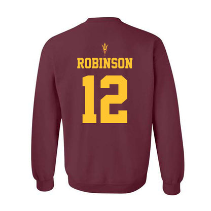 Arizona State - NCAA Football : Javan Robinson - Activate The Valley Crewneck Sweatshirt-1