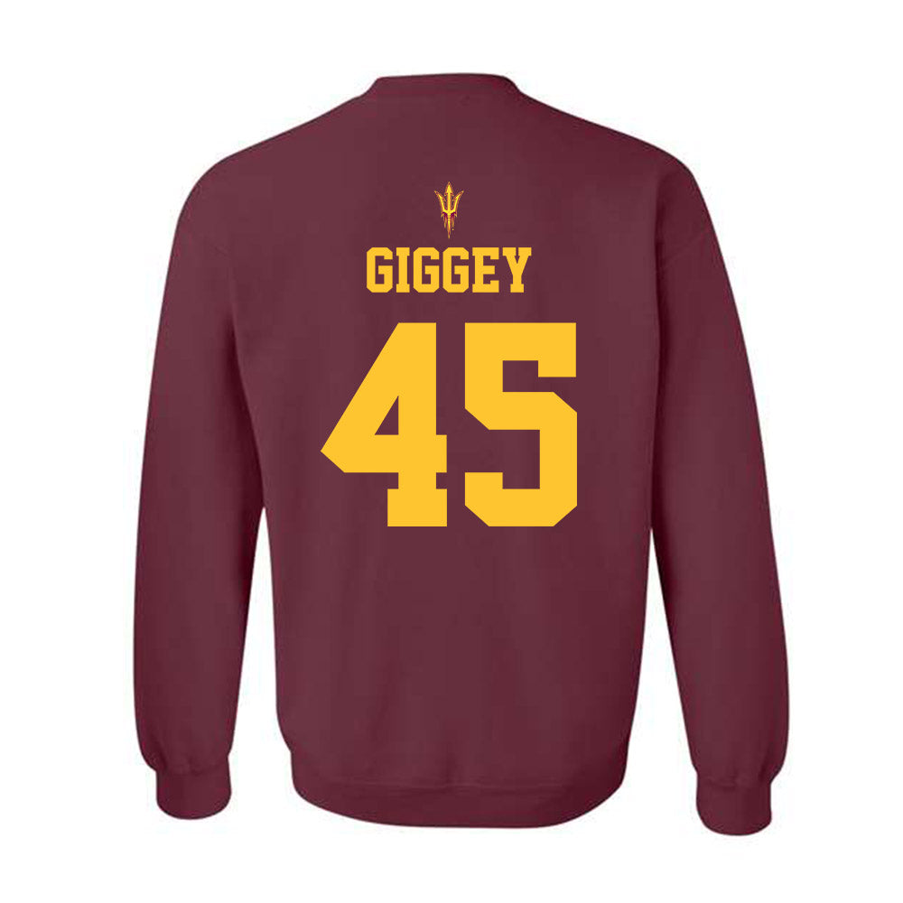 Arizona State - NCAA Football : James Giggey - Activate The Valley Crewneck Sweatshirt-1