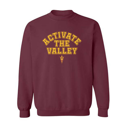 Arizona State - NCAA Football : Xavier Skowron - Activate The Valley Crewneck Sweatshirt-0