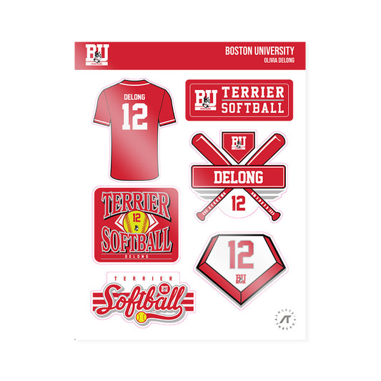 BU - NCAA Softball : Olivia DeLong - Sticker Sheet-0