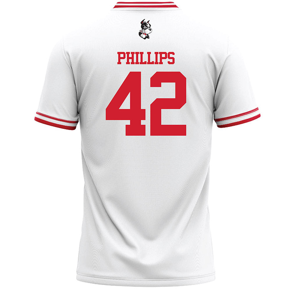 BU - NCAA Men's Lacrosse : Connor Phillips - White Lacrosse Jersey -1