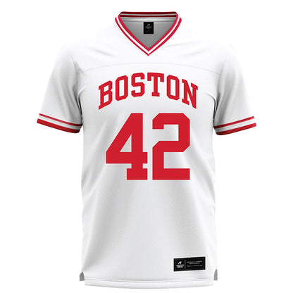 BU - NCAA Men's Lacrosse : Connor Phillips - White Lacrosse Jersey -0