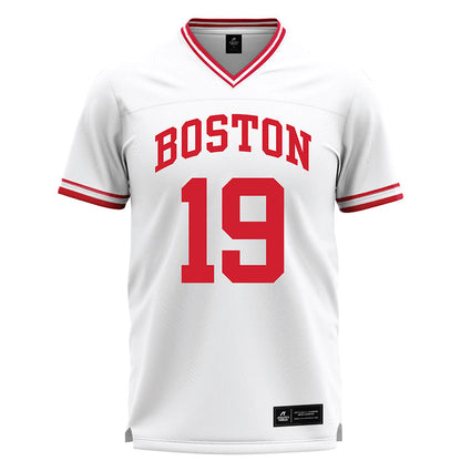 BU - NCAA Men's Lacrosse : Sam Burns - White Lacrosse Jersey -0