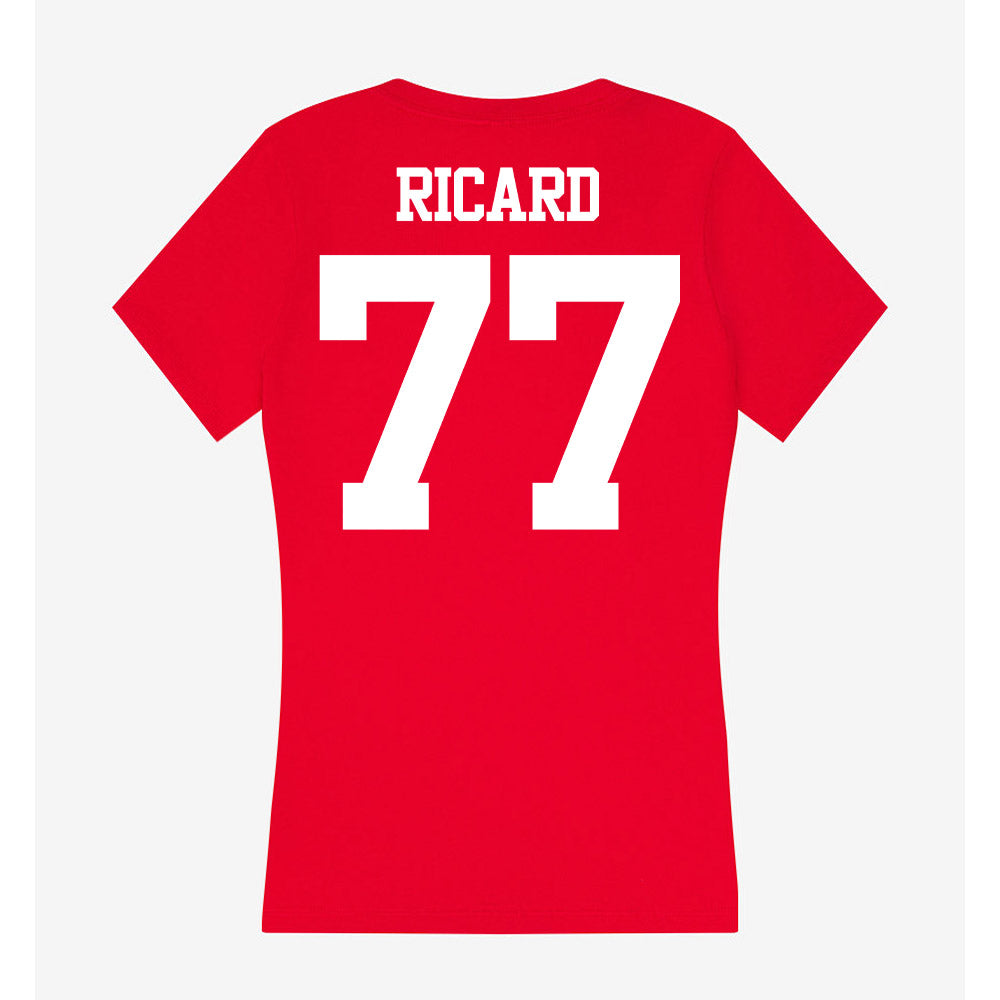 BU - NCAA Softball : Kasey Ricard - Women's V-Neck T-Shirt-1