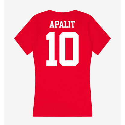 BU - NCAA Softball : Kyomi Apalit - Women's V-Neck T-Shirt-1