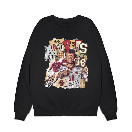 Boston College - NCAA Men's Soccer : Max Andrews - Collage Premium Crewneck Sweatshirt-0