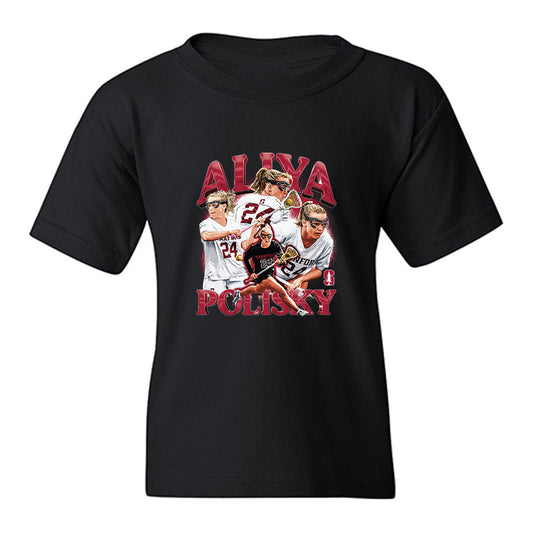 Stanford - NCAA Women's Lacrosse : Aliya Polisky - Collage Youth T-Shirt-0