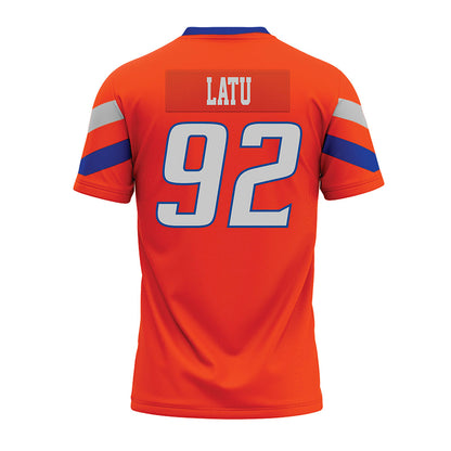 Boise State - NCAA Football : David Latu - Orange Premium Football Jersey-1