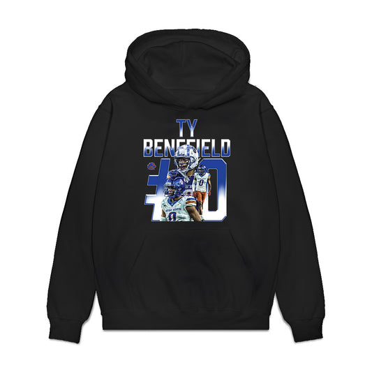 Boise State - NCAA Football : Ty Benefield - Collage Premium Hooded Sweatshirt-0