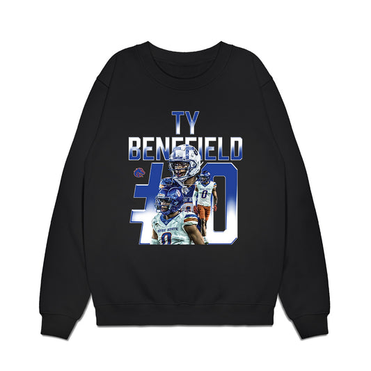 Boise State - NCAA Football : Ty Benefield - Collage Premium Crewneck Sweatshirt-0