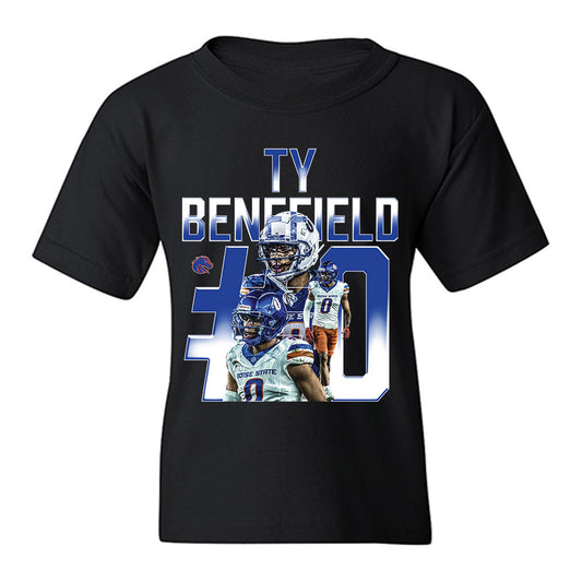 Boise State - NCAA Football : Ty Benefield - Collage Youth T-Shirt-0