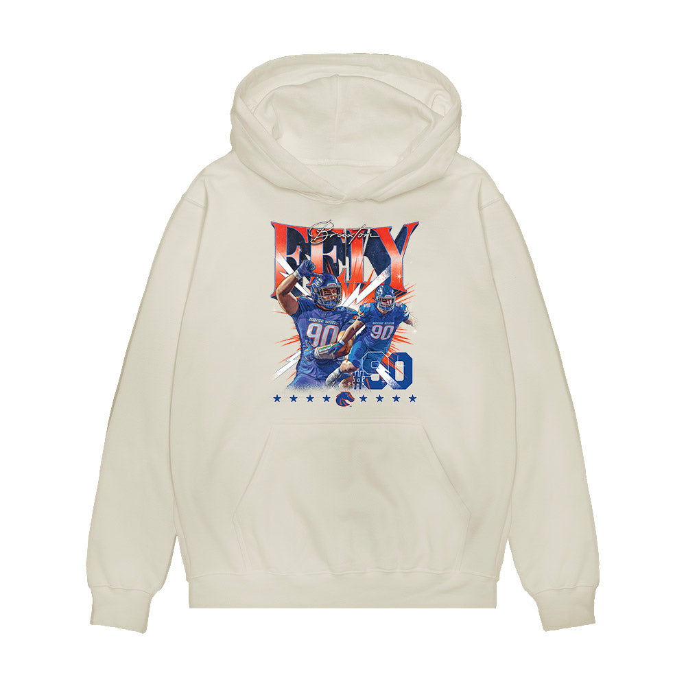 Boise State - NCAA Football : Braxton Fely - Collage Premium Hooded Sweatshirt-0