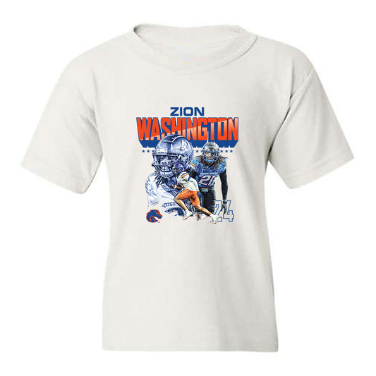 Boise State - NCAA Football : Zion Washington - Collage Youth T-Shirt-0